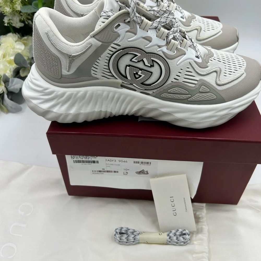 Men's Gucci ripple sneakers interlocking G logo size 10.5 made in Italy